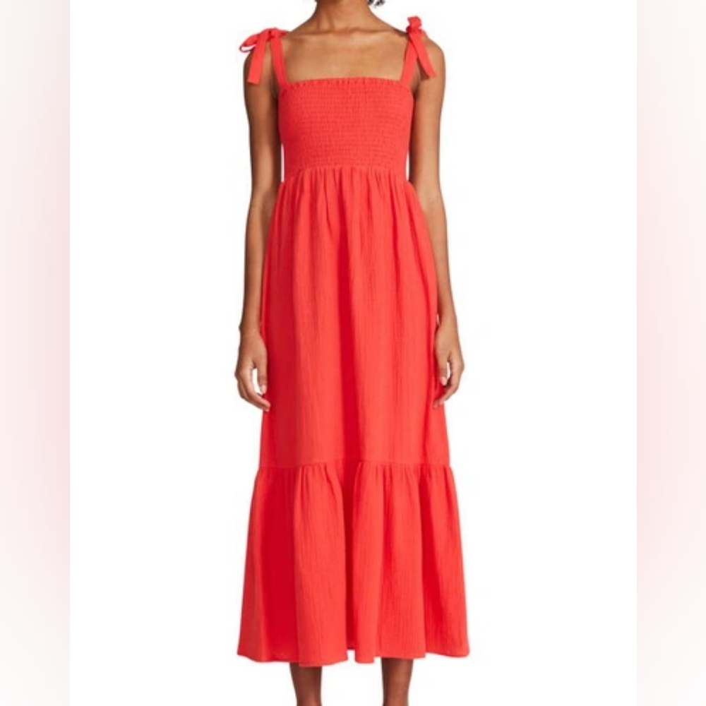 Madison sleeveless maxi dress in hibiscus red